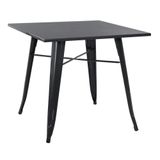 Mesa Quadrada Iron Tolix 80 X 80 Cm Preto Brilho Preto