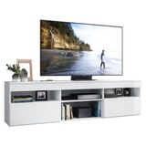 Rack Tv 65&quot; Suspenso Com 2 Portas Paris Multimóveis V3326 Branco Branco