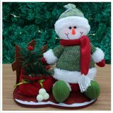 Decoração Boneco Natal Boneco De Neve Tecido Natalino 28cm