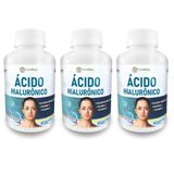 Kit 3 Ácido Hialurônico Colágeno Hidrolisado Vitamina 1000mg