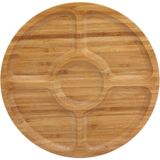 Table Petisqueira 2x25x25cm Bambu Natural Com 5 Divisoes