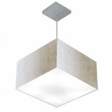 Lustre Pendente Quadrado Md-4020 21/35x35 Linho Bege Bivolt