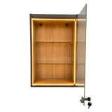 Vitrine Suspensa Amadeirada Fita Led Porta Vidro Tabacaria