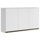 Armario Aereo 3 Portas 120cm Em Mdf Kali Premium Branco - Nicioli