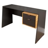 Escrivaninha Versa Mesa Para Computador Com 2 Gavetas Preto Fosco/naturale