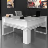 Mesa em L Escrivaninha Home Office Tecno Branco