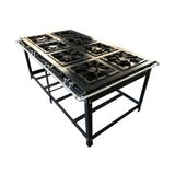 Fogao 8 Bocas Duplo Centro 40x40 Baixa Pressao Luxo Mr Fogoes 800203