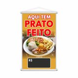 Banner Aqui Tem Prato Feito Preço Restaurante 80x50cm