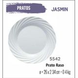 Prato Jasmin Raso Jantar - Almoço - 25cm Branco