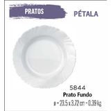 Jogo De Prato Pétala 12 Pratos Fundos - Sopa - 23cm Branco