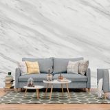 Papel De Parede Painel 3d Mármore Carrara Branco 4m