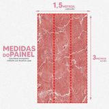 Papel De Parede Painel 3d Mármore Branco Vermelho 1,5m
