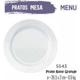 Jogo De Prato Menu 04 Pratos Rasos Grande - 26cm Branco