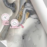 Papel De Parede Painel 3d Mármore Branco Com Cinza 3,5m