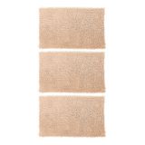 Kit 03 Tapetes De Banheiro Microfibra Bolinha 58x38cm Bege