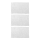 Kit 03 Tapetes De Banheiro Microfibra Bolinha 58x38cm Branco