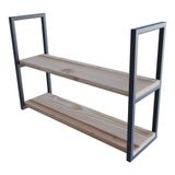 2 Prateleiras Modernas Madeira Maciça De Teto Para Lojas 100x20cm