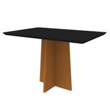 Mesa Para Sala De Jantar Tampo Com Vidro 1,20x0,80 Mts Ype/preto Anitta New Ceval