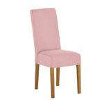 Cadeira De Jantar Londres Suede Rosa Bebe - Inova Decor