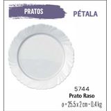 Jogo De Prato Pétala 04 Pratos Rasos - 26cm Branco