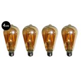 Lampadas De Led Kit 4 Multi Filamento Retro Vintage Bivolt