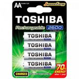 Pilha Recarregável AA 1,2V 2600mAh TNH6GAE TOSHIBA (Cartela com 4 unid.)