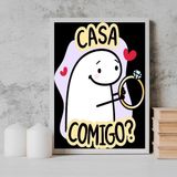 Quadro Pedido Casamento Casa Comigo 45x34cm - Com Vidro