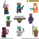 Minecraft Blocos Montar Coleção 8 Bonecos G0105