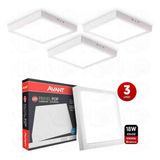 Kit3 Painel Led Sobrepor 22x22 Luminaria 18w 6500k Avant
