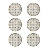 Conjunto De 6 Pratos Raso Olho Grego Alleanza Branco E Azul