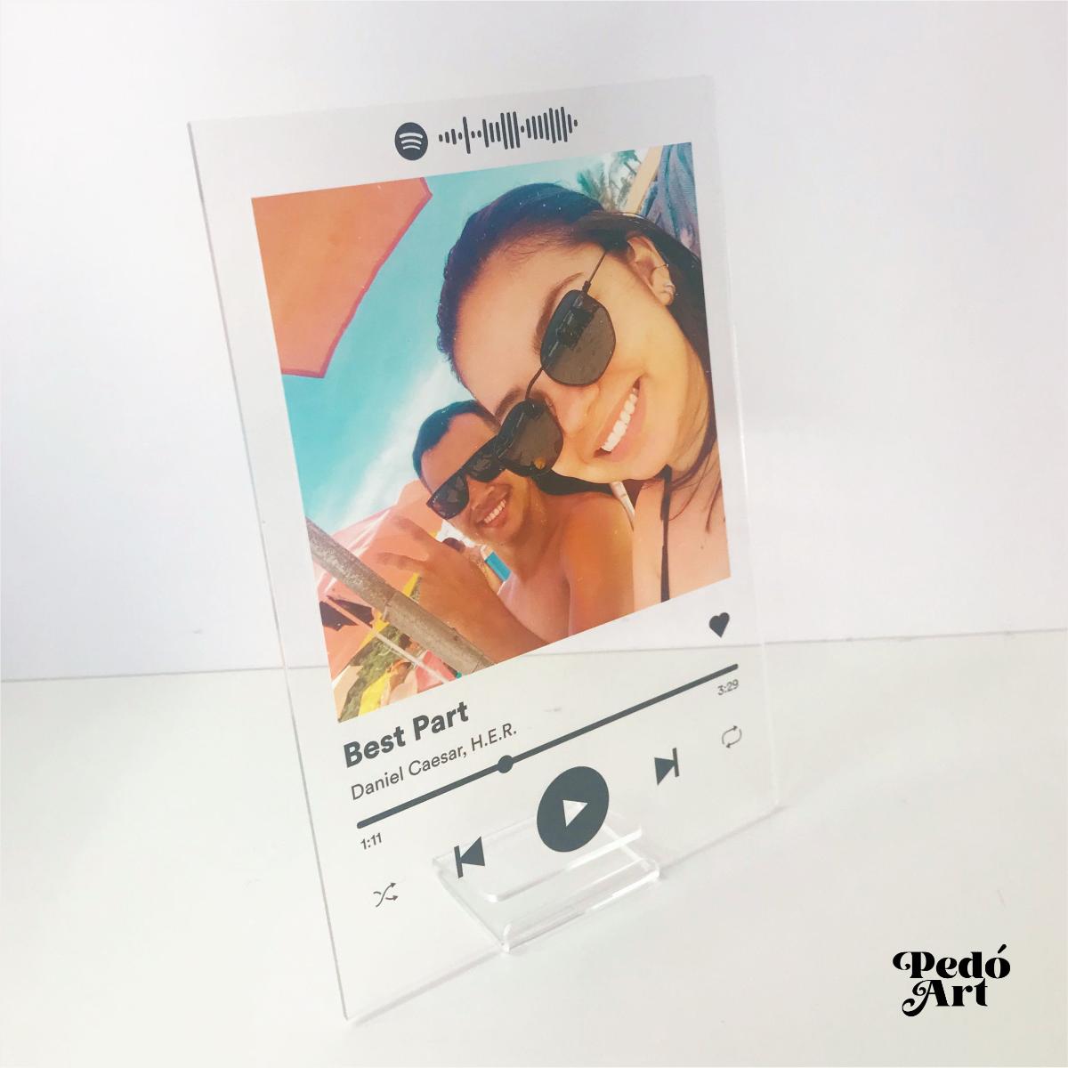 Base In Legno Per Targa Spotify O Acrilico - Supporto Rettangolare Per Display Da Tavolo, Personalizzabile - Foto 8