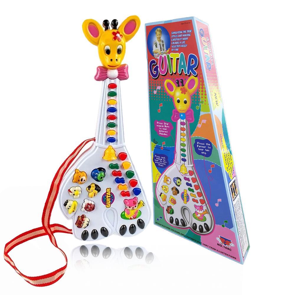 Brinquedo Guitarra De Animais Infantil Musical Bebê Com Luz