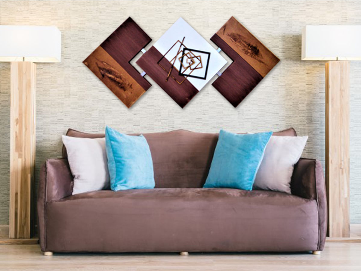 Tripla de Quadros Decorativos - Quarto Casal