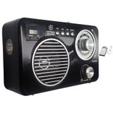 Kit Rádio Vintage Retrô Fm Am Sw Bluetooth Usb Microsd Aux