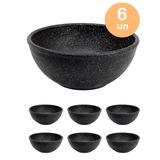 6un Tigela 500ml Bowl Cumbuca Vasilha Sopa Caldo Preto