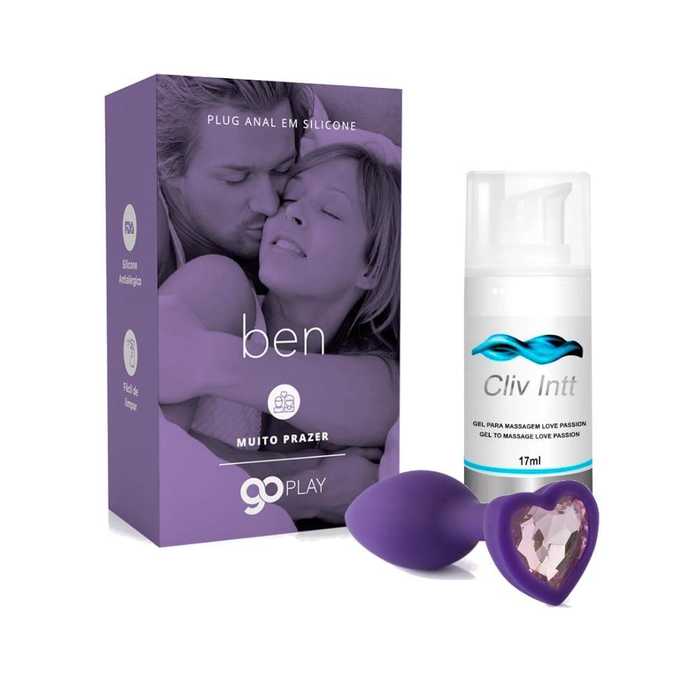 Kit Sexo Anal Plug Silicone Ben Lilás E Gel Lubrificante - Carrefour