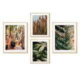 Kit 4 Quadros Decorativos Vintage Paisagem Cidade Folhagens