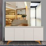 Buffet Austria 4 Portas Com Quadro De Espelho Cor:off White