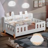 Cama Infantil De Criança Montessoriana Led Nina Com Nicho Branca + Luminária Led