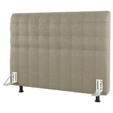 Cabeceira Cama Box Casal Queen Size Dahlia 160cm Com Frame Suede Bege - Desk Design