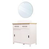 Gabinete Armário Banheiro Ditália Com Cuba + Espelho / Bn-03 Branco Branco