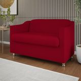 Namoradeira 2 Lugares Sala De Estar Quarto Balaqui Decor Vermelho