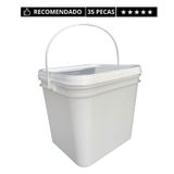 Balde Retang 3.6lts De Lixo - 35 Pçs