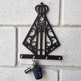 Porta Chaves Nossa Senhora Madeira Mdf Preto Pendurador