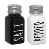 Saleiro E Pimenteiro Vidro Manhattan Preto/branco 80ml 2pçs