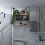 Estante 60x20cm Industrial Para Comércio Preta Flutuante