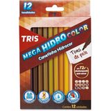 Caneta Hidrocor Tris Mega 12 Tons de Pele