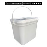 Balde Retang 3.6l Tampa Lacre P Produto De Limpeza-30 Un