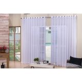 Cortina Para Sala Quarto Voal Liso Branca 4,00x2,50