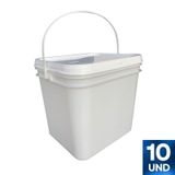 Balde 3l Retangular Plastico - 40 Pçs